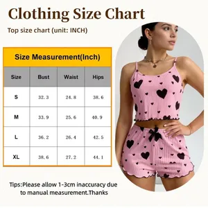Women’s Pink Strawberry Graphic Ribbed Knit Cami & Shorts Pajama Set S thumbnail 4