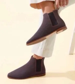 Rothy's Merino Ankle Boot Comfort Pull On Chelsea Brown Cocoa Boots- Size 10 thumbnail 1