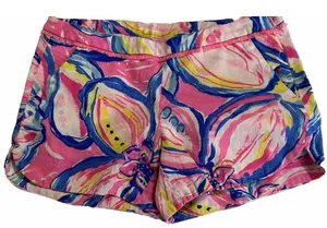 Lilly Pulitzer‎ Adie Shorts Womens 0 Pink/Blue Loud 3" Inseam Bright Colorful thumbnail 1