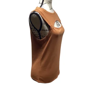 Terea Ava Ribbed Cut out tank Terracotta Size Large thumbnail 2
