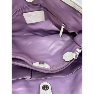 COACH Medium/ Large Leather Tan White Shoulder Bag thumbnail 12