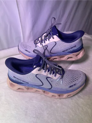Skechers Glide-Step Athletic Shoes in Lavender and Light Pink thumbnail 2