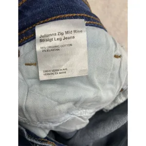 Reformation Jeans Julianna Zip‎ Mid Rise Straight Leg Jeans 26 Organic Cotton thumbnail 3
