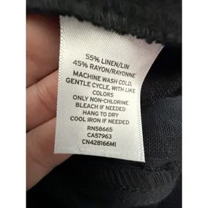 CASLON‎ Pants Womens Medium Black Linen Cropped Wide Leg New Pockets #OP10-1 thumbnail 3