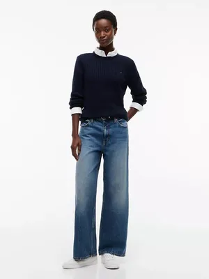NWT Tommy Hilfiger Long-Sleeve Cable Knit Sweater Navy XL thumbnail 3