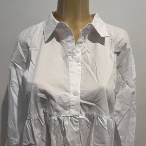 New Mazik Mini Shirtdress Sz M White Long Sleeves Cotton Dress thumbnail 5