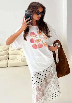 Princess Polly Peach Graphic Tee Shirt thumbnail 1