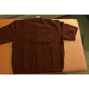 PRETTYGARDEN NEW Red Wine Short Sleeve Waffle knit Career Button down Sweater M thumbnail 3