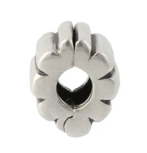 Authentic Pandora Ribbed Clip Sterling Silver Bead Charm thumbnail 2