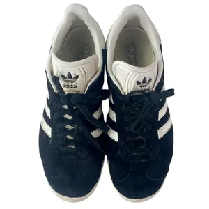 Adidas Gazelle Womens Black White Suede Leather Lace Up Low Top Sneakers Shoes 5 thumbnail 2