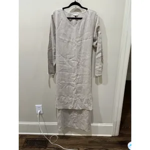 Vintage Holte Linen‎ Dress Lagenlook Beige Apron Long Minimalist Size 2 thumbnail 2