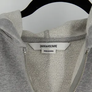 Zadig And Voltaire Comfy Zip Cotton Terry Lined Full Zip Skull Jacket Gray XS thumbnail 2