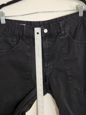Zara Black Wide Leg Cargo Pants Size 10 thumbnail 8