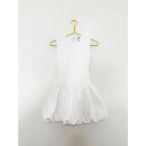 NWT Zara White Bubble Dress Size Small Sleeveless Stretch Drop Waist 4424/151 thumbnail 4