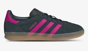 Adidas Suede Gazelle Green with Pink Three-Stripes thumbnail 1