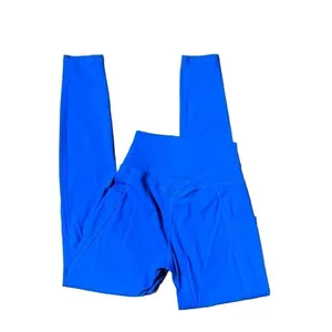 Womens bright blue full‎ length leggings athletic pants sz Small thumbnail 9