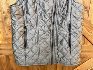 Marc New York Andrew Marc Women’s XL Metallic Silver Quilted Vest Asymmetrical Z thumbnail 2