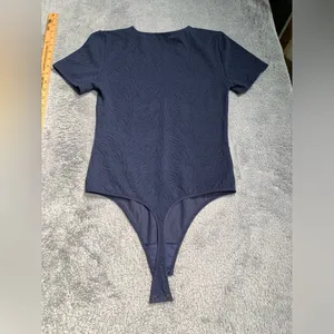 Babaton Navy Blue Textured Bodysuit medium thumbnail 10