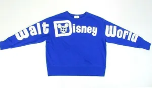 Spirit Jersey Walt Disney World Blue Womens Medium Shirt‎ Long Sleeve Silver Spellout thumbnail 1