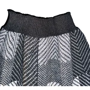 New Fast Long‎ Crop Grandpa Sweater Color Blocked Black Gray Women's Size Medium thumbnail 4