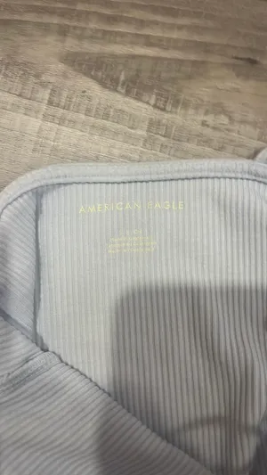 Square neck baby blue American Eagle crop tank thumbnail 3