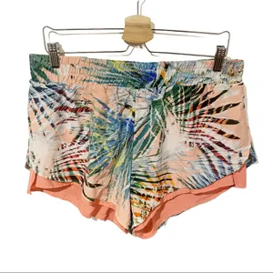 Fabletics Size XL Peach Palm Tropical Print‎ Latrice Athletic Shorts thumbnail 2