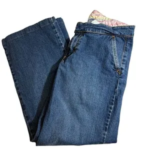 Lilly Pulitzer Jeans Women 8 Blue Low Rise Wide Leg‎ Denim Stretch Casual thumbnail 5