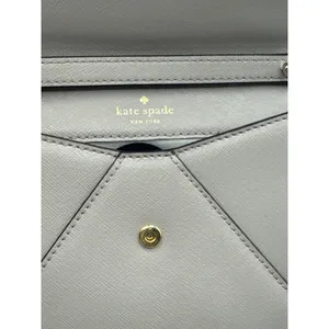Kate‎ Spade New York Envelope Crossbody Bag Beige Saffiano Leather Gold Chain thumbnail 11