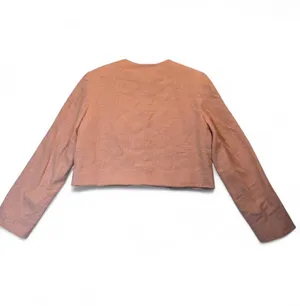 Zara Pink Tweed Jacket with subtle checkered texture Size XS #tweed #preppy thumbnail 2