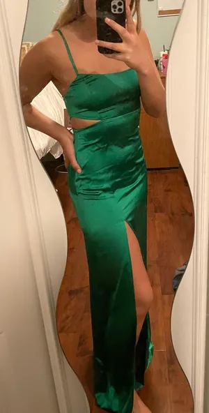 Showpo Satin Green Formal Dress thumbnail 5