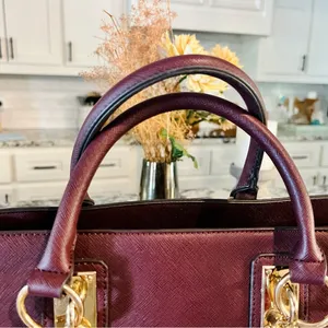JustFab Bradley Satchel Plum Handbag 👜 thumbnail 8