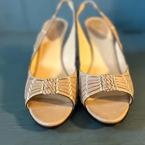 Cole Haan Beige Sling Back Heels, Size 8 thumbnail 1