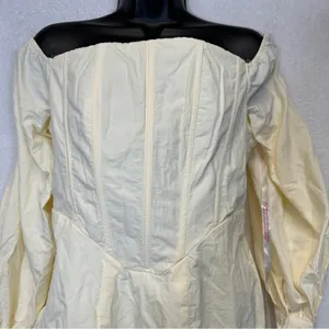 Kehlani x Missguided Off‎ White Cream Corset Detail Bardot Mini Dress Size 8 thumbnail 3