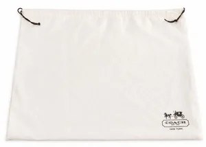 Coach Cream Drawstring Dust Bag with Logo thumbnail 1