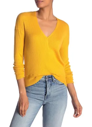 Elodie Ribbed Wrap Sweater NWT thumbnail 1