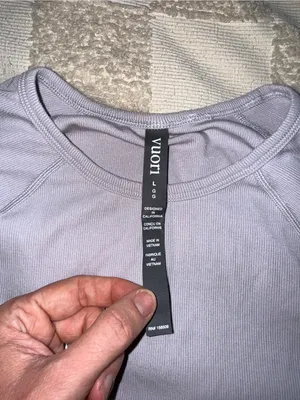 NWOT Vuori Pose‎ Crew long-sleeve top in lavender size L thumbnail 2