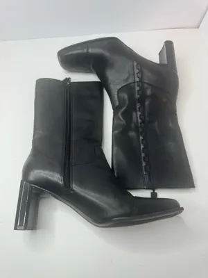 Naturalizer Lacy Black Leather Boots Size 6M thumbnail 6