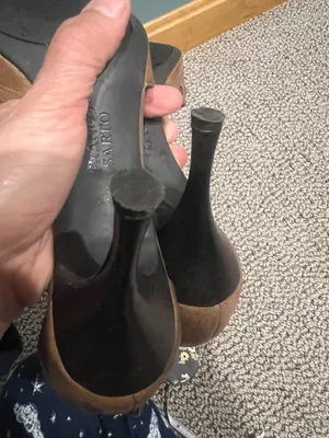 Franco Sarto Brown Leather T Strap Heels, Size 6 thumbnail 8