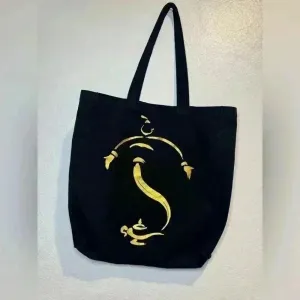 Disney Aladdin Black‎ & Gold Genie Lamp VIP Logo Tote Bag thumbnail 3