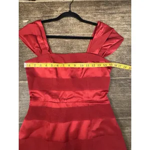 Hellessy Emily Dress‎ In Red With Contrast White Shirttail Hem Size 4 Crimson thumbnail 12