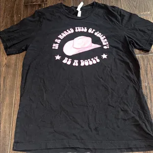 Bella Canvas In a world full of Jolene’s be a dolly graphic Black T-Shirt size large thumbnail 2