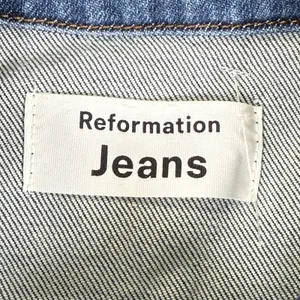 Reformation Jeans Arizona Dress Severn Blue Denim Mini Button Front Size 12 thumbnail 2