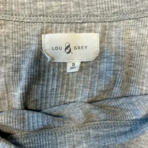 Lou & Grey Heather Gray Ribbed Long Sleeve Top thumbnail 3