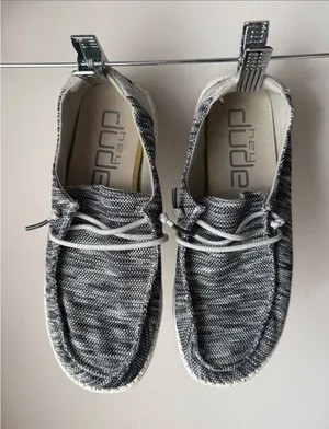 Hey Dude Wendy Sox Dark Gray Knit Slip On Loafers Women’s Size 8 Lightweight thumbnail 1