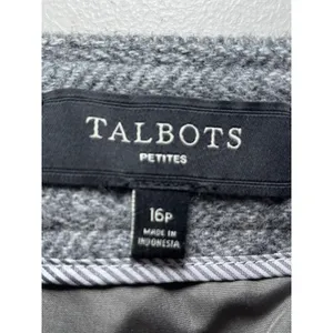 Talbots Gray‎ Herringbone Wool Blend Skirt 16P Petite Office Interview Lined thumbnail 4