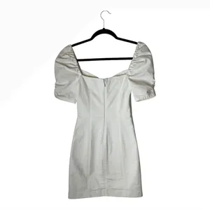 Alice+Olivia Dress Women 0‎ White Vintage Sugar Denim Mimi Puff Sleeve Mini thumbnail 3