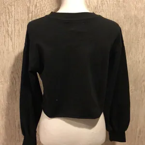 Beach Riot Black Cropped Sweatshirt with Red Glitter Hearts, Size Large thumbnail 6