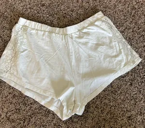 White Lace Sleep Shorts Size M thumbnail 1