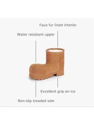 NEW Vegan Suede Platform Winter Snow Boots Ankle Cozy Fur Lined Waterproof 8 thumbnail 3