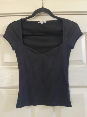 Women’s Reformation Zya Sweetheart Neckline Ribbed Black Top XS thumbnail 5